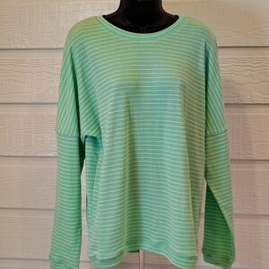 Pulse SZ Small  Boutique Brighten My Day Striped Mint Pullover